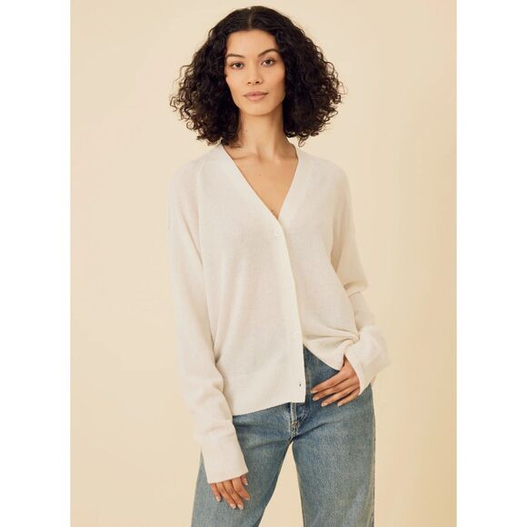 NWT Revolve One Gray Day Sloan 100% Cashmere Cardigan in Red & Blue Speckle XS - Picture 2 of 11